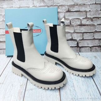 Зимние кожаные ботинки