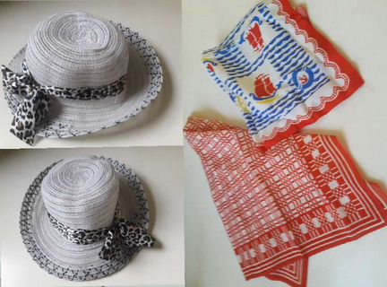 Шляпа панама соломенная, платок шелк СССР