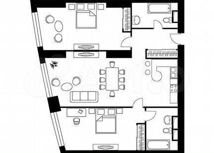 2-к квартира, 107.4 м², 48/56 эт.