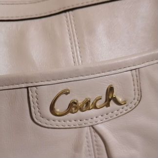Сумка Coach, белая, кожа, США