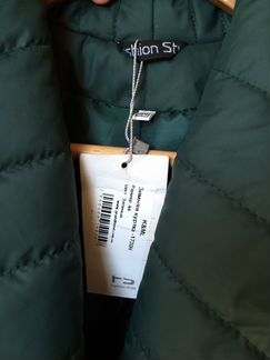 Пальто пуховик зеленый, 42-44