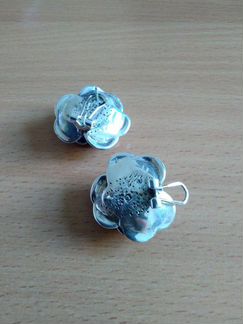 Серьги розы серебро