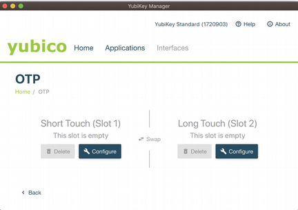 Yubico YubiKey токен OTP USB