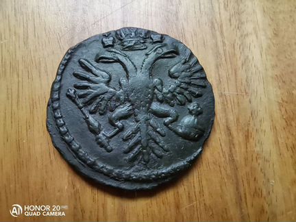 Денга 1731г.Одна черта. Сохран