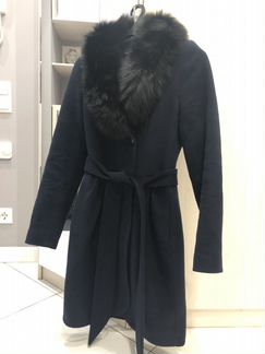 Пальто зимнее синее 40-42