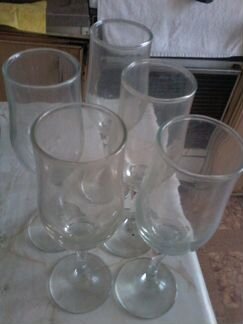 Бокалы для шампанского (5штук) высота 20см