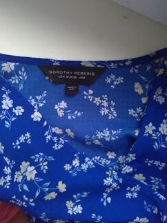 Платье синее голубое в цветочек Dorothy Perkins