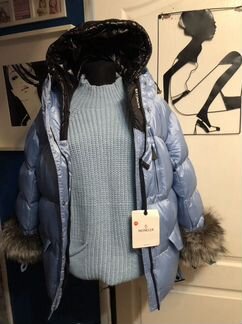 Куртка пуховик Moncler с чернобуркой 48/50