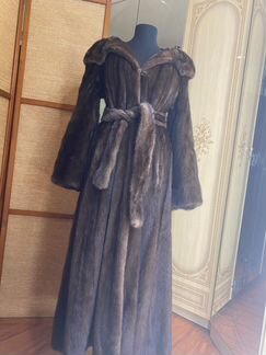 Шуба норковая с капюшоном