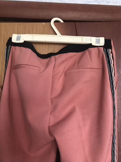 Брюки zara с лампасами розовые