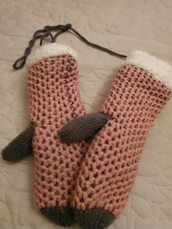 Варежки теплые вязанные. Перчатки