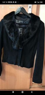 Куртка замшевая с норковым воротником