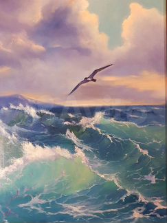 Морской пейзаж, живопись, картина маслом