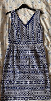 Платье летнее 42-44 Boden голубое белое новое