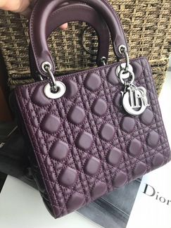 Женская сумка Christian Dior Lady 25 см бордо