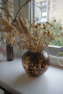 Ваза стеклянная коричневая HM H&M Zara home