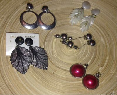 Серьги, бусы и заколка винтажные СССР