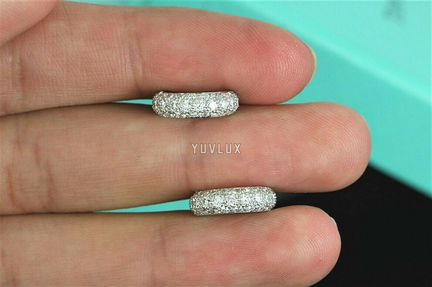 Tiffany золотые серьги с бриллиантами 1.63 ct