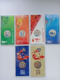 Цв. монеты в блистерах банка России(есть листы)