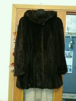 Норковая шуба с капюшоном