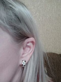 Серьги леопардовые со стразами