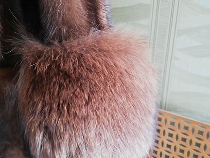 Куртка норковая, поперечка, манжеты и воротник - п