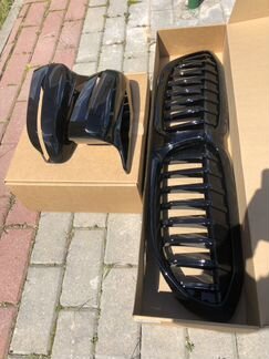 Ноздри и зеркала BMW G20 M чёрный глянец