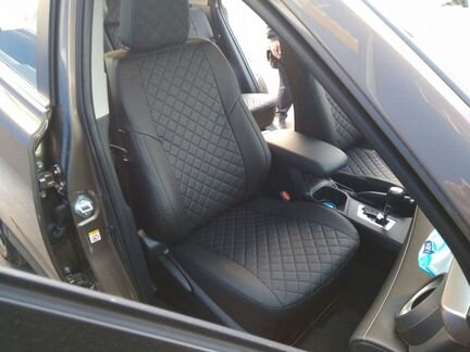 Модельные чехлы Тойота Рав4 из экокожи