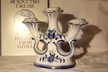 Подсвечники гжель 2 штуки (пара, но можно и по отд