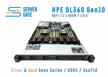 Сервер HPE DL360 G10 8SFF 2 x Gold 6140 512 GB