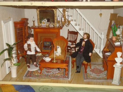 Огонь для камина для кукольного домика