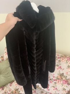 Шуба мутон с норкой