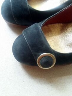 Замшевые туфли сине-бирюзово-серого цвета