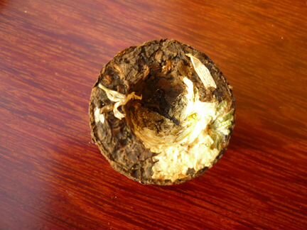 Чёрный мини шу пуэр Цзинлун с белой хризантемой50г