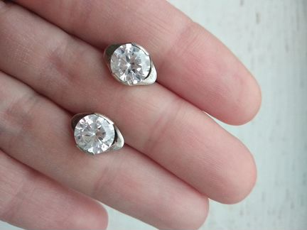 Серебряные серьги и кольца подвеска