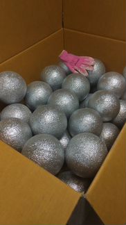 Шары пенопластовые в глиттере