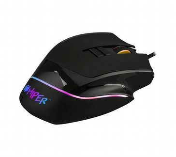 Игровая мышь hiper Quantum QM-1 чёрная (USB, 10 кн