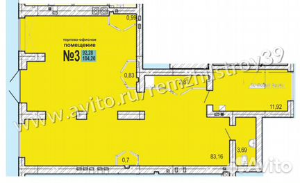 Торговое помещение, 104.2 м²