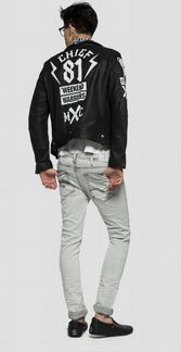 Кожаная куртка Replay косуха мужская