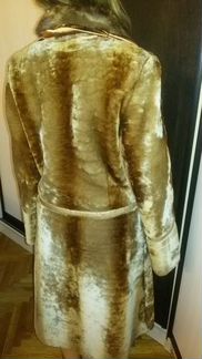 Шуба мутоновая с норковым воротником