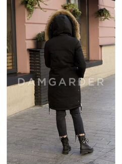 Пуховик новый черный зимний женский с карманами