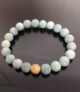 Браслет из натурального камня -аквамарин