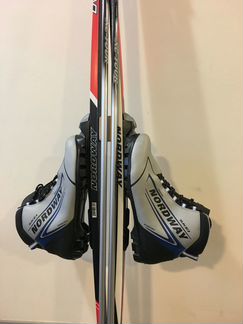 Беговые лыжи, ботинки, крепления, палки - комплект