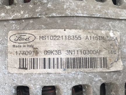Генератор Ford Focus 2 2005-2007 1.6L 2007
