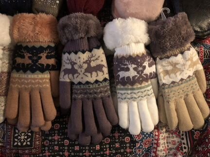 Перчатки с лосями, варежки с лосями