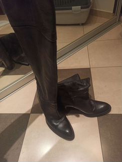 Сапоги казаки высокие натуральная кожа