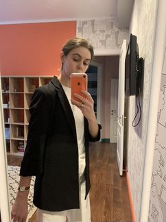 Пиджак чёрный bershka рукав 3/4