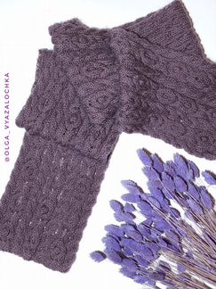 Шарф вязаный женский «Лавандовое облако» новый руч