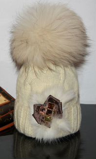 Шапка JB.Couture шерсть альпаки оригинал молочная