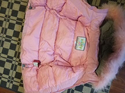 Пуховик на девочку розово-сиреневый цвет